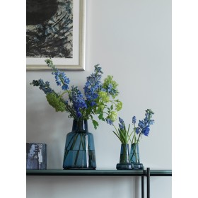 Holmegaard Flora Vase langer Hals blau 12cm