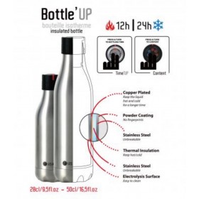 Les Artistes Paris Bottle UP Isoliertrinkflasche 500ml Crystal Platinum