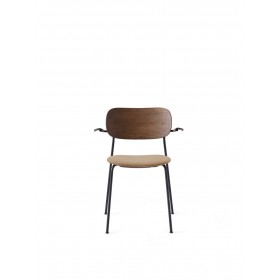 Menu Co Chair Dining Chair Black Steel Base Hot Madison Reloaded Seat and Back Dark Stained Oak Esszimmerstuhl 