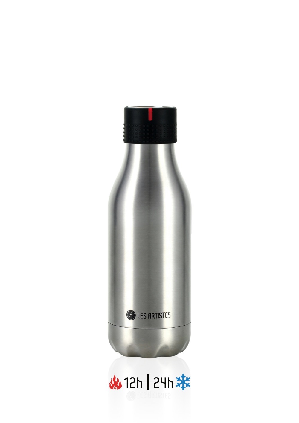 Les Artistes Bottle UP Time'UP Isoliertrinkflasche 280ml Metallic argent