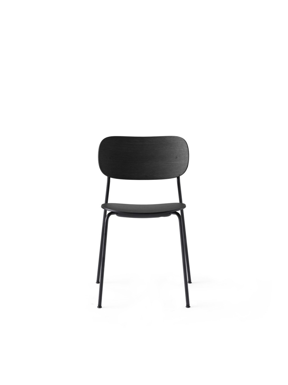 Menu Co Chair Dining Chair Black Steel Base Black Oak Seat and Back Esszimmerstuhl