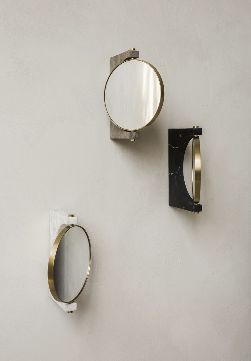 Menu Pepe Marble Wall Mirror Brass/White Wandspiegel