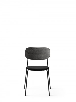 Menu Co Chair Dining Chair Black Steel Base Textile Icon Seat and Back Black Oak Esszimmerstuhl
