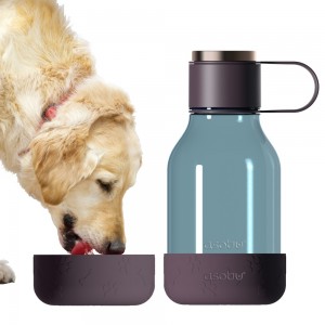 ASOBU DOG BOWL BOTTLE Trinkflasche mit Napf TWB20 BURGUNDY