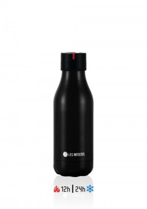 Les Artistes Bottle UP Time'UP Isoliertrinkflasche  280ml Black mat