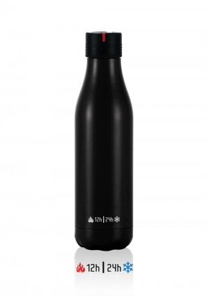 Les Artistes Bottle UP Time'UP Isoliertrinkflasche  500ml Black mat