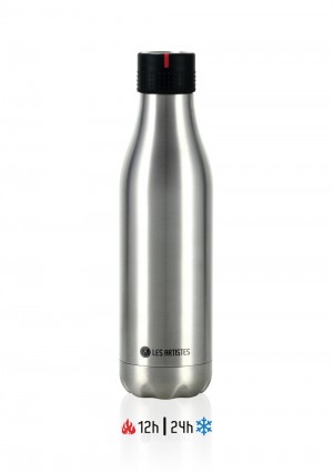 Les Artistes Paris Bottle UP Time'UP Isoliertrinkflasche 500ml Metallic argent