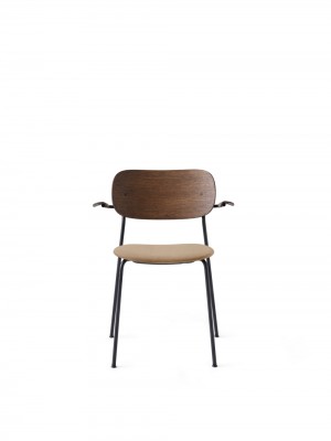 Menu Co Chair Dining Chair Black Steel Base Hot Madison Reloaded Seat and Back Dark Stained Oak Esszimmerstuhl 