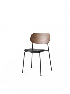 Menu Co Chair Dining Chair Black Steel Base Leather Dakar Dark Stained Oak Back Esszimmerstuhl