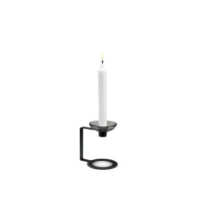 Holmegaard LUMI Kerzenständer einarmig 12,5cm schwarz