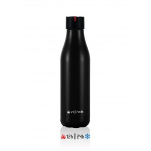 Les Artistes Bottle UP Time'UP Isoliertrinkflasche  500ml Black mat