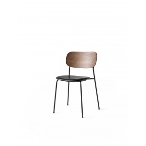 Menu Co Chair Dining Chair Black Steel Base Leather Dakar Dark Stained Oak Back Esszimmerstuhl