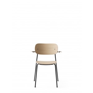 Menu Co Chair Dining Chair Black Steel Base Natural Oak Seat and Back mit Lehne Esszimmerstuhl